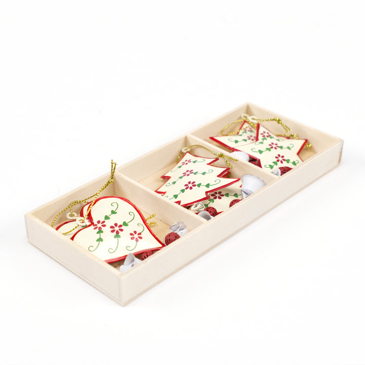 Set of Six Metal Hanging Decorations