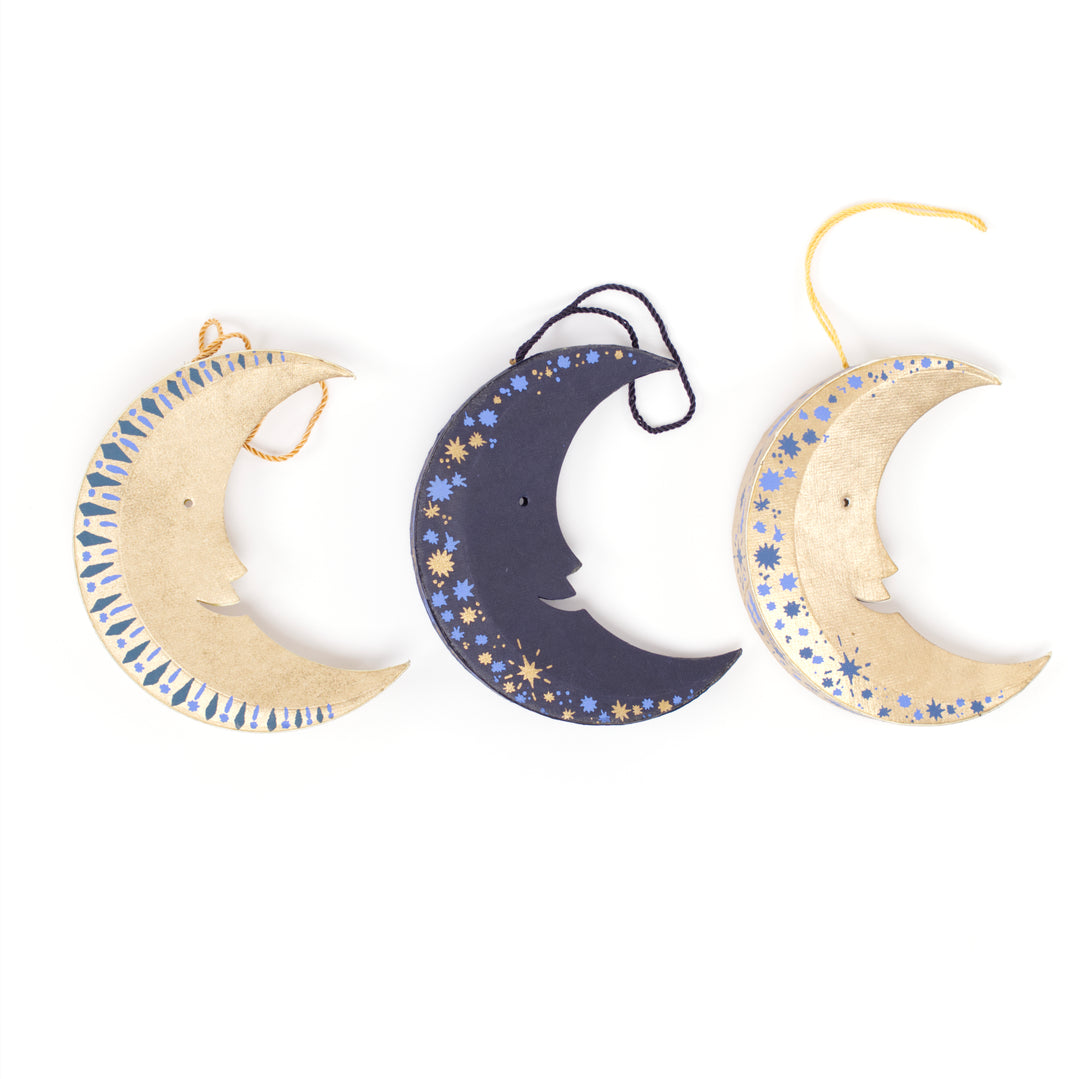 East End Press Man in the Moon Hanging Ornaments