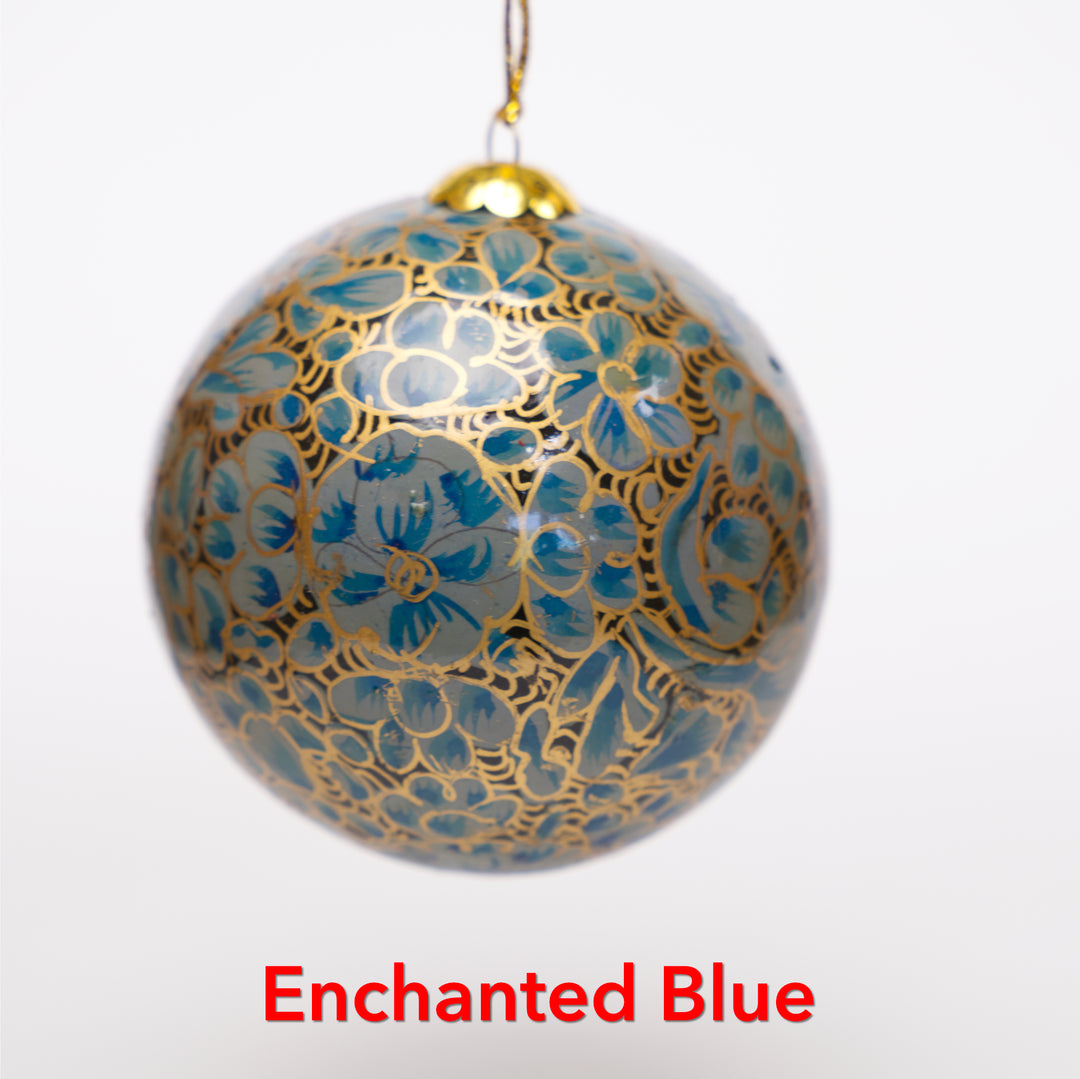 Hand-painted Lacquered Baubles from Kashmir