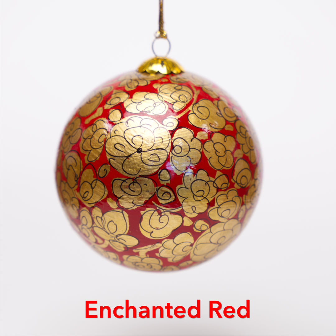 Hand-painted Lacquered Baubles from Kashmir