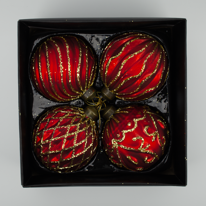 Large Sparkling Crimson Baubles