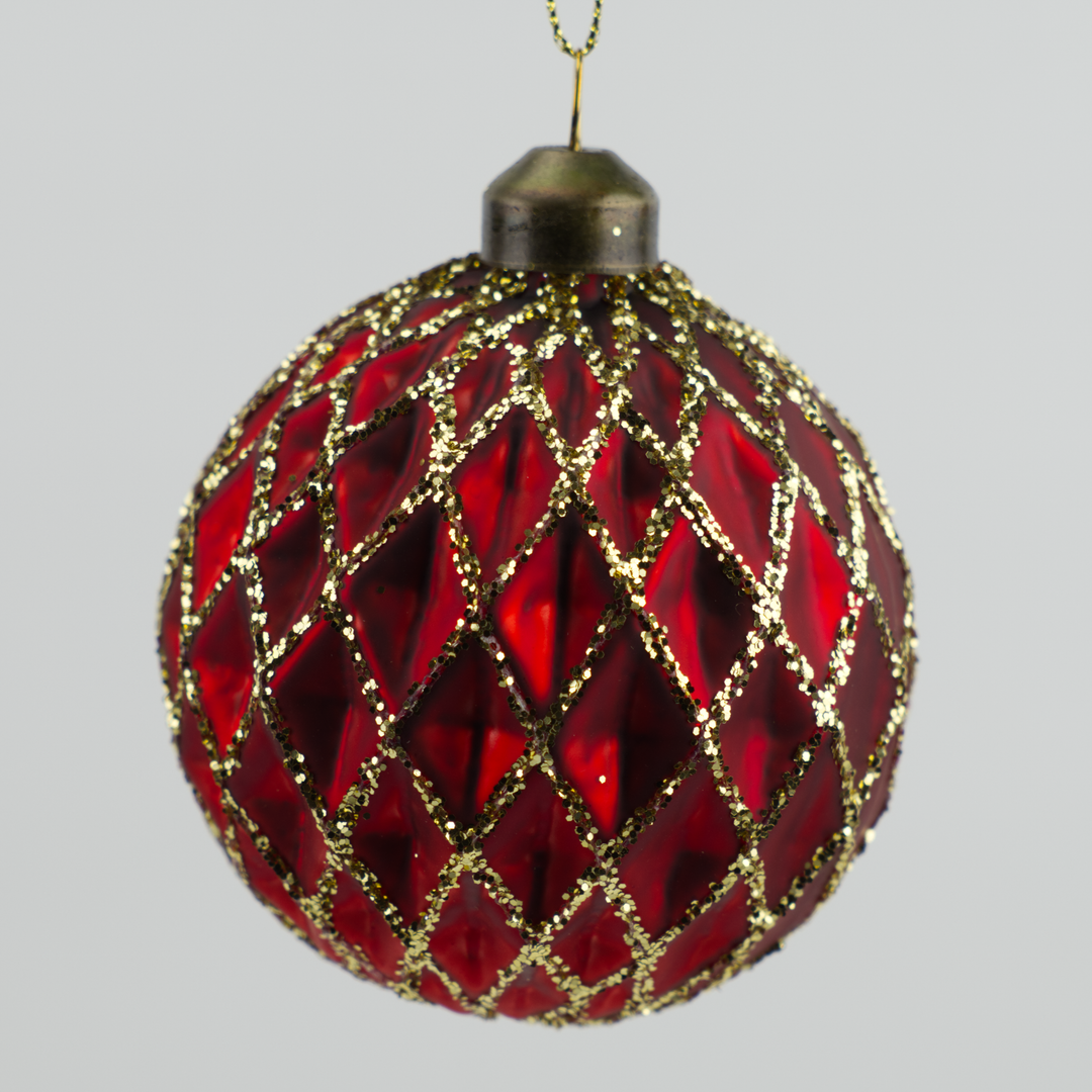 Large Sparkling Crimson Baubles
