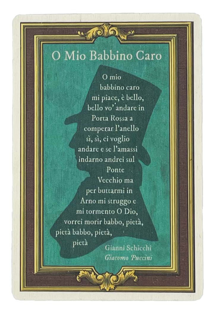 Puccini Aria Wooden Postcard