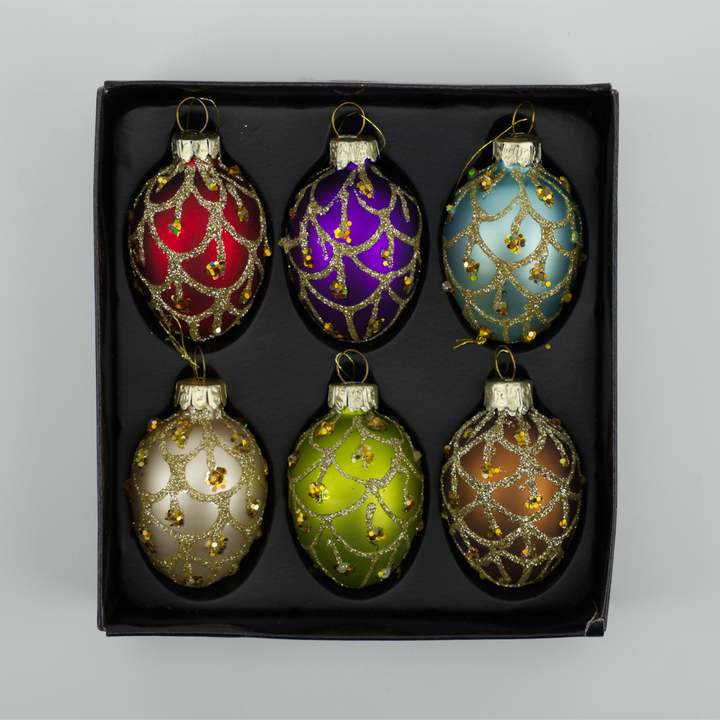 Colourful Sparkling Teardrop Baubles
