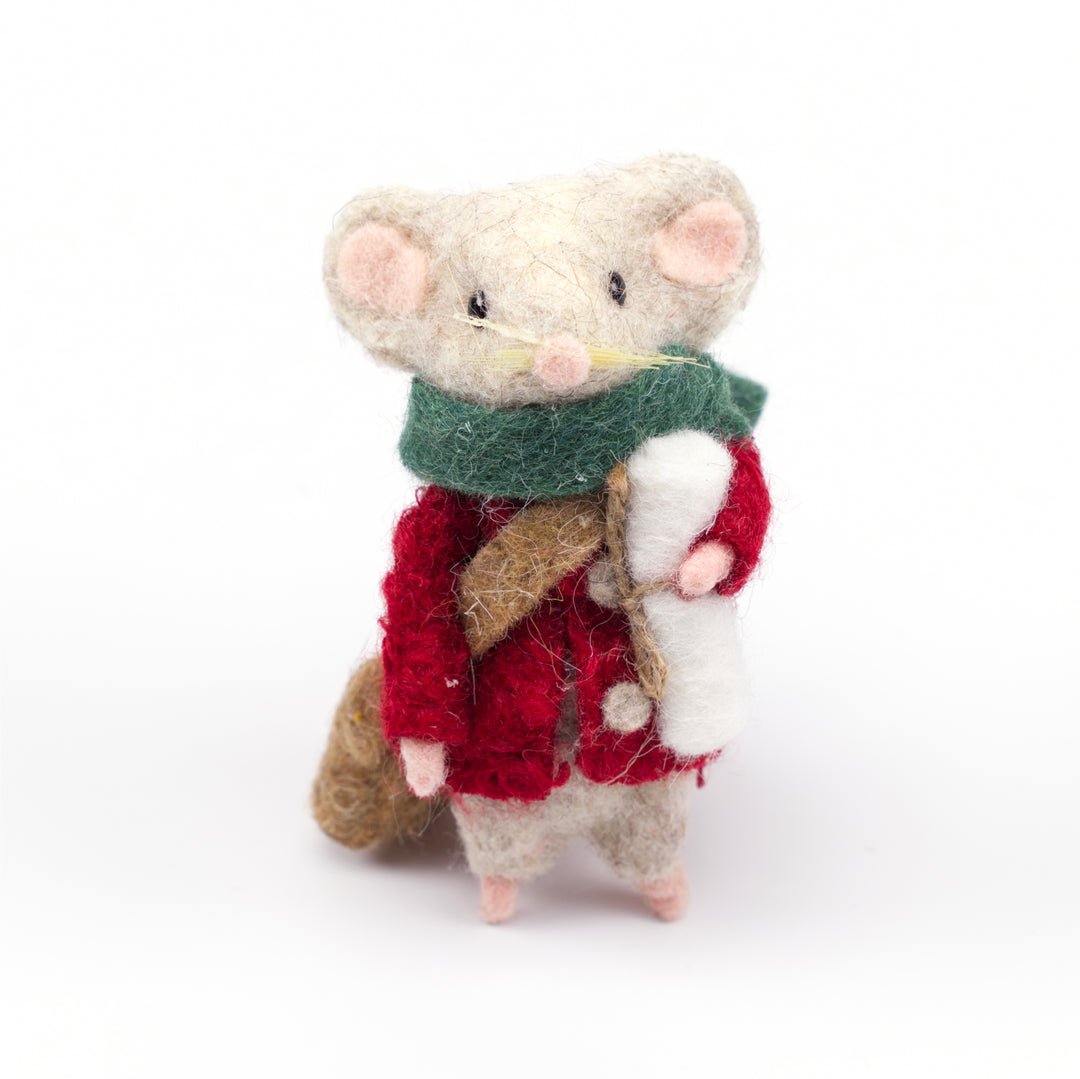 Felt Mice in Coat and Scarf