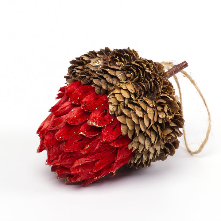 Gold and Red Acorn Hanging Decoration