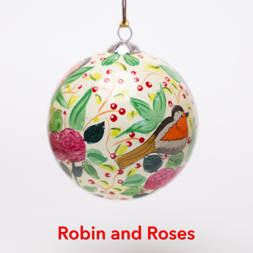 Hand-painted Lacquered Baubles from Kashmir
