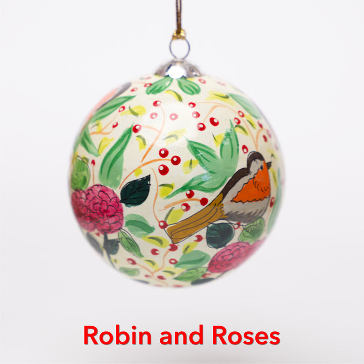 Hand-painted Lacquered Baubles from Kashmir