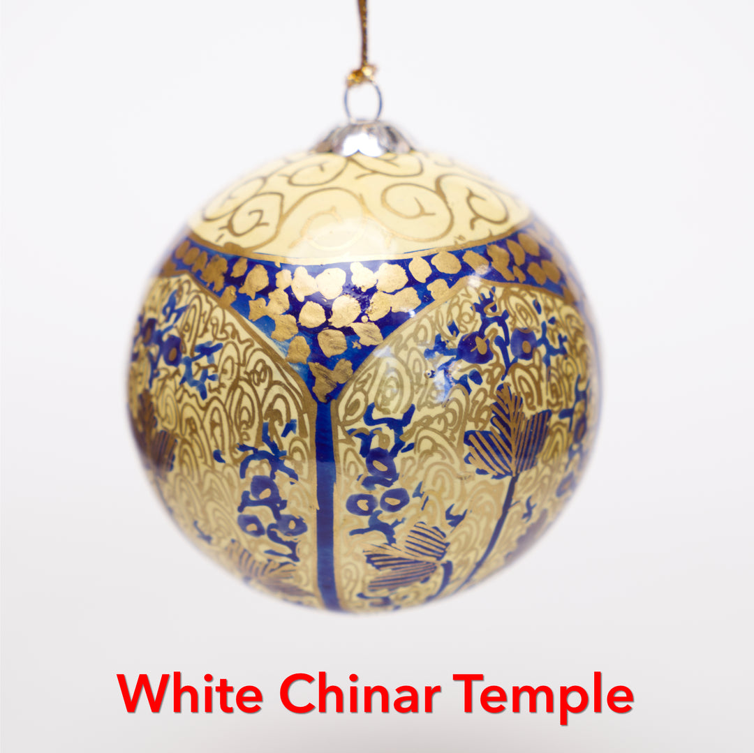 Hand-painted Lacquered Baubles from Kashmir