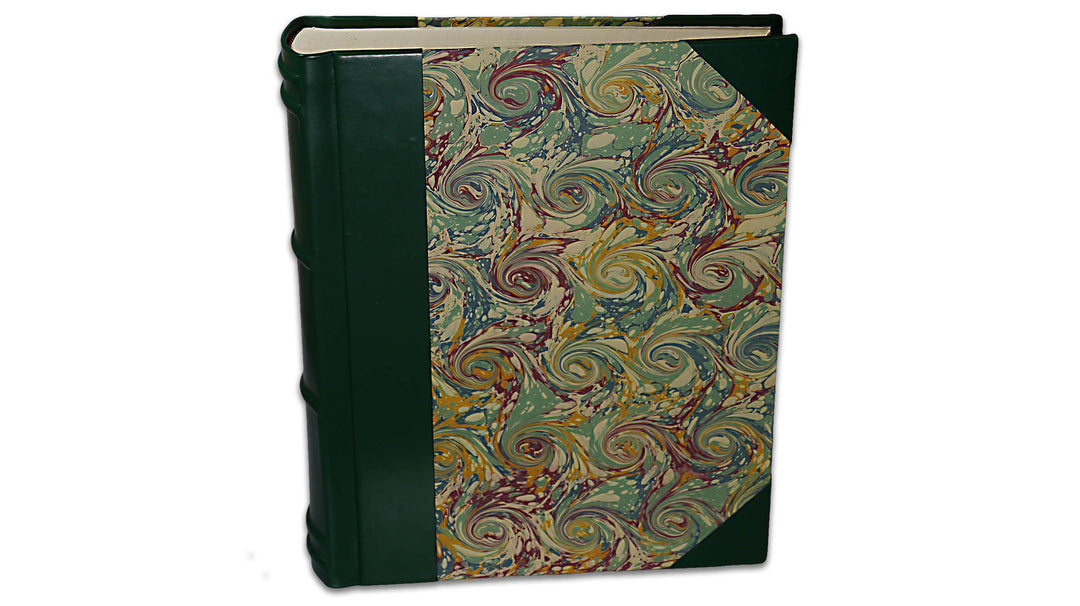 Italian Marbled Photo Album - Green, Large, Portrait