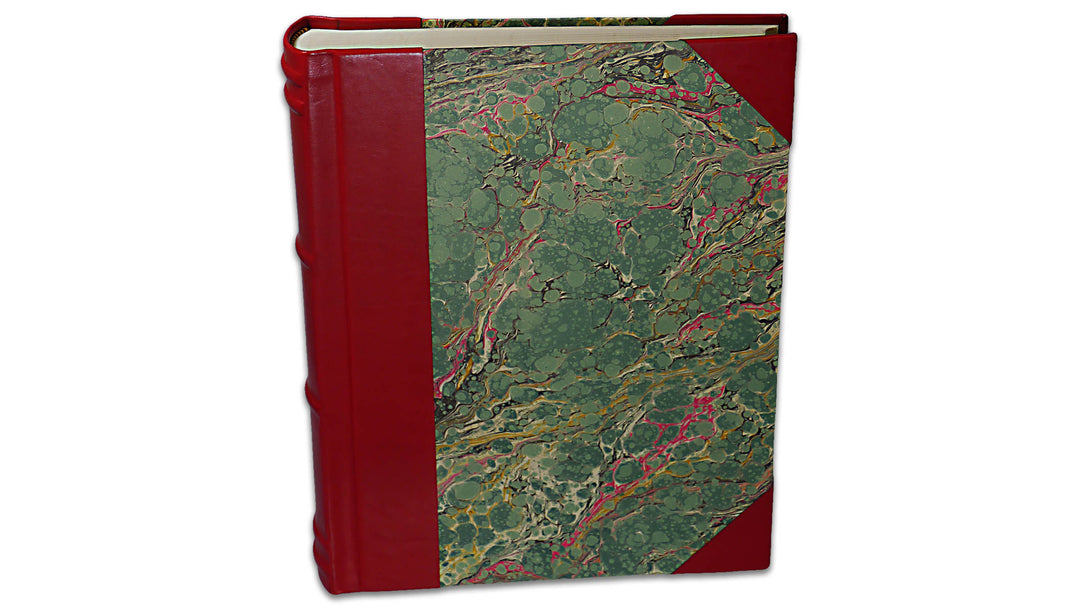 Italian Marbled Photo Album - Red, Large, Portrait