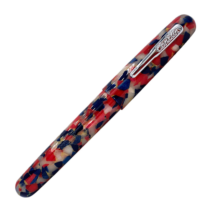Conklin All American Fountain Pen - Old Glory,  closed