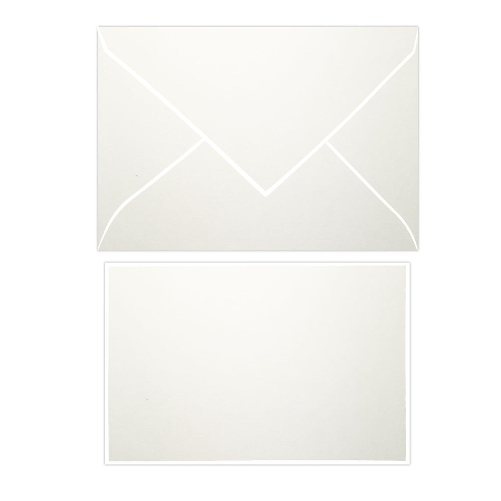 White Bordered Correspondence Card & Envelope