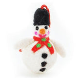 Felt Christmas Decoration - Mini Snowman with Rosy Cheeks