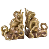 Gold Octopus Bookends