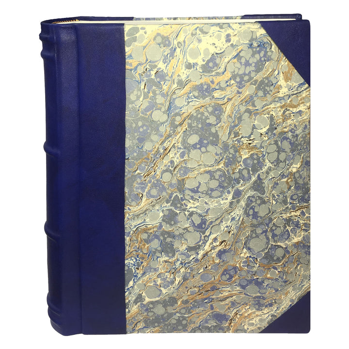 Italian Marbled Photo Album - Blue, Large, Portrait