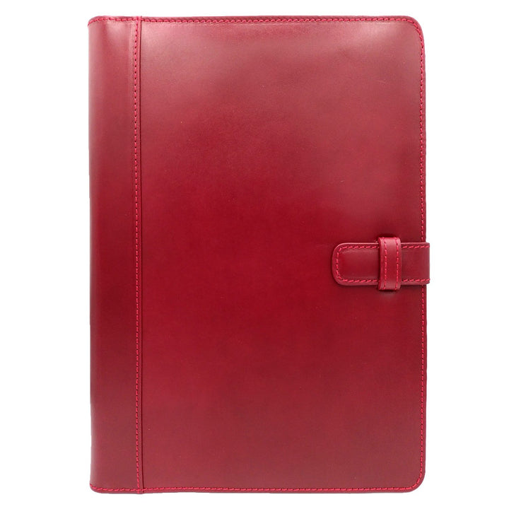 Leather Writing Folder - red, outside