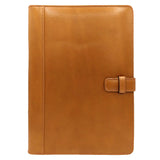 Leather Writing Folder - tan, outside