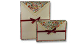 Bordered Writing Paper with Swirled Florentine Envelopes